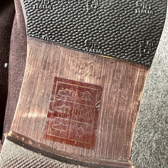 BDG Urban Outfitters Brown Suede Lace Up Ankle Boots Wooden Sole Womens Size 8.5 - Picture 12 of 12